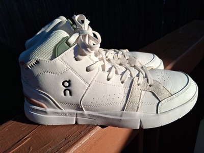 WOMENS ON CLOUD  THE ROGER  ADVANTAGE LEATHER  WHITE- ROSE SNEAKER SHOES SZ 10.5