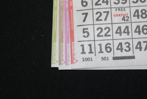 Hojas de tarjetas de papel bingo 6 en 4 borde rojo DAB TODOS LOS 75 - 25 paquetes - Imagen 3 de 3