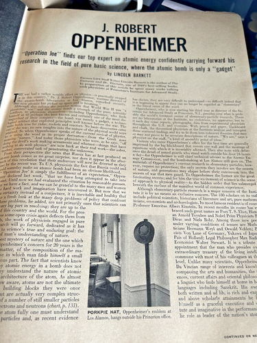 Life Mag. Oppenheimer & Atomic Energy +MARILYN MONROE EARLY CAREER & J. DIMAGGIO - Picture 8 of 13