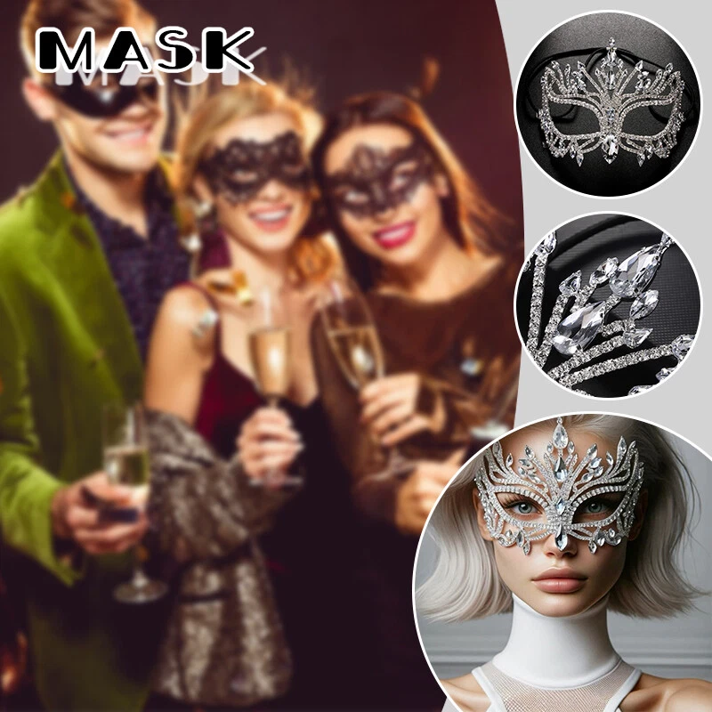 Women Diamond Mask Jewelry Wedding Accessories Dance Party Mask - Image 2 of 4