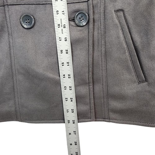 Iman Womens Belted Vest with Removeable Cape Double Breasted Gray Oversize XS - Picture 11 of 14