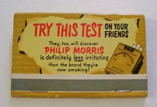 VINTAGE SMOKE PHILIP MORRIS CIGARETTES MATCHBOOK MATCHES GOOD CONDITION