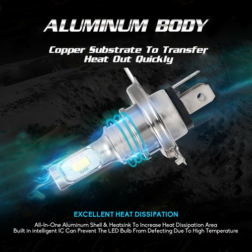 2x H4 9003 HB2 Super Bright CSP LED Headlight Kit High/Low Beam Bulb White 6000K - Bild 10 von 12