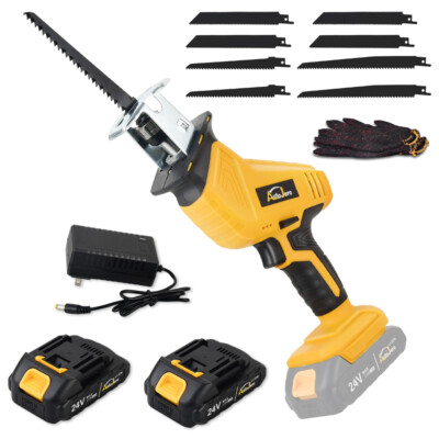 #ad Cordless Reciprocating Saw 2 Battery Charger Recip Sabre Saw for Wood Metal PVC $35.99