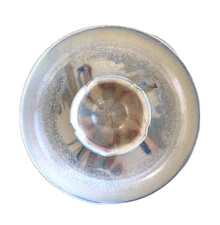 Vtg Pastel Studio Art Pottery Chip & Dip Serving Platter, by Rodriguez 13" Wide