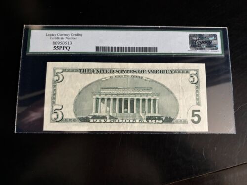 DBR 2003-A $5 FRN Atlanta Fr. 1991-F Legacy 55 PPQ Serial FF66131282A - Picture 2 of 2
