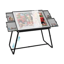 Jigsaw Puzzle Table Adjustable Height-18,28inch,2 in 1 Design Metal Puzzle Ta...