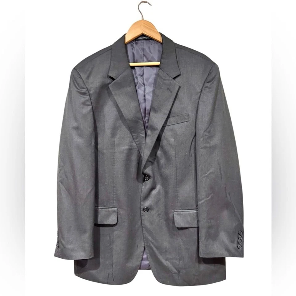 Blazer Abrigo Deportivo Lacrosse Para Hombres Negro Gris 44L Vestido Formal Mezcla de Lana Carrera Foto 2 de 4