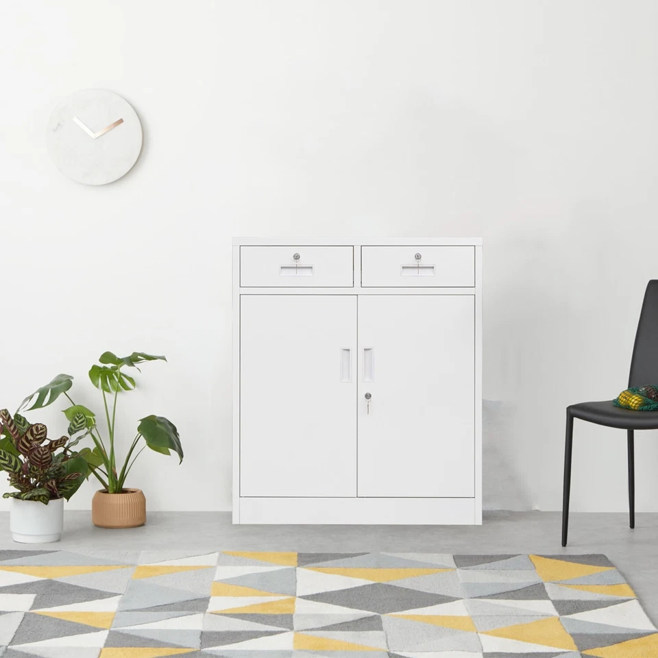 CJF Locking Metal Storage Cabinet with 2 Doors and Drawers for Office/Garage - Image 4 of 4