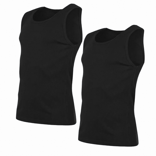 Herrenwesten 100 % Baumwolle Einfach Tank Top Sommer Training Fitnessstudio Einfache Tops 2-12er Pack - Bild 12 von 20