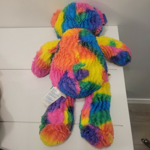 Vtg Build A Bear 16” Teddy Tie Dye Rainbow Plush Stuffed Animal Toy - Picture 3 of 4