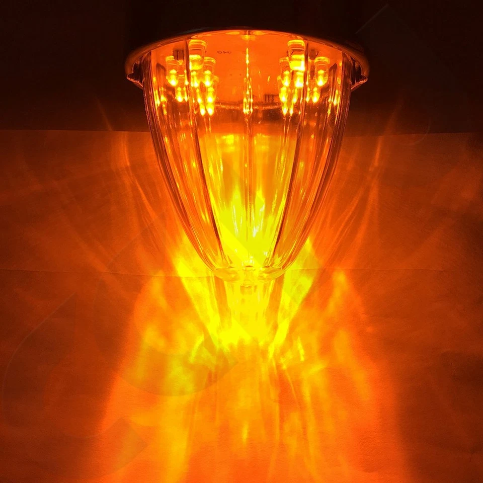 5X Chrome Torpedo Clear/Amber 17 LED Cab Marker Top Light for Kenworth Peterbilt - Image 2 of 4