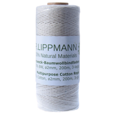Makramee Garn 2mm 200m Premium 100 % Baumwollgarn für Deko DIY Weich Ungefärbt