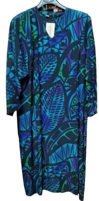 Vestido Mujer Verano Molto Elegante Pura Seda Medida Grande Azul Ceremonia It - Imagen 1 de 4