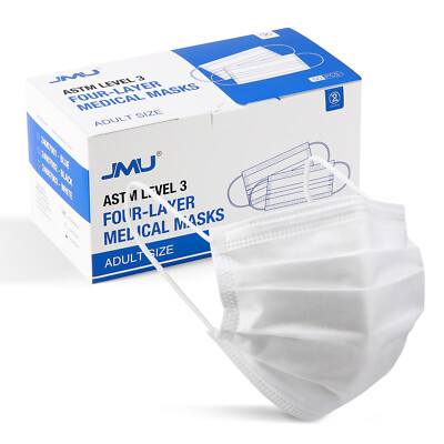 JMU Black ASTM Level 3 Medical Mask 4 Layer Disposable Face Masks BFE 98%