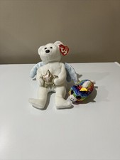 Ty Beanie Baby STAR the Angel Bear Holding Silver Star 8.5 inch And Star Uni