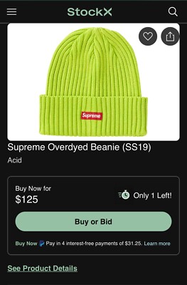 Supreme Overdyed Beanie Acid Lime Green Neon | eBay
