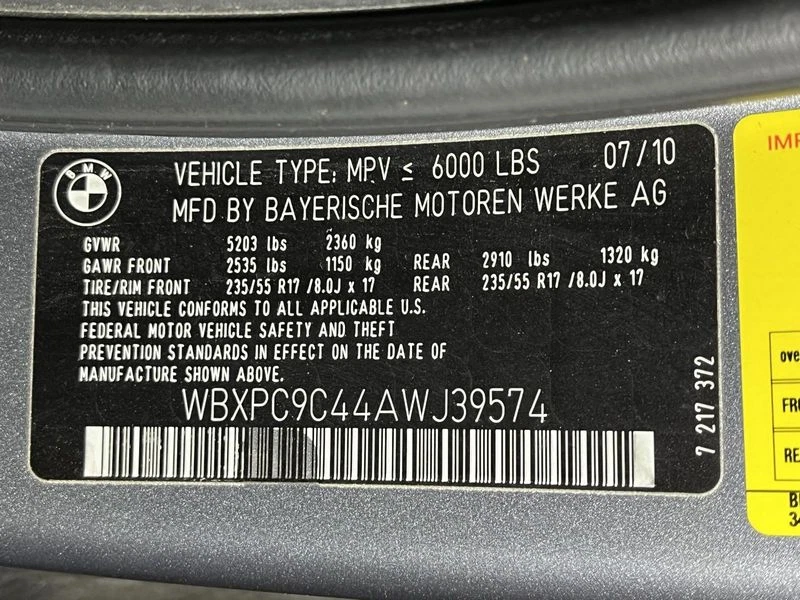 BMW X3 2007-2010 pasajero eje delantero derecho nudillo OEM Foto 4 de 4