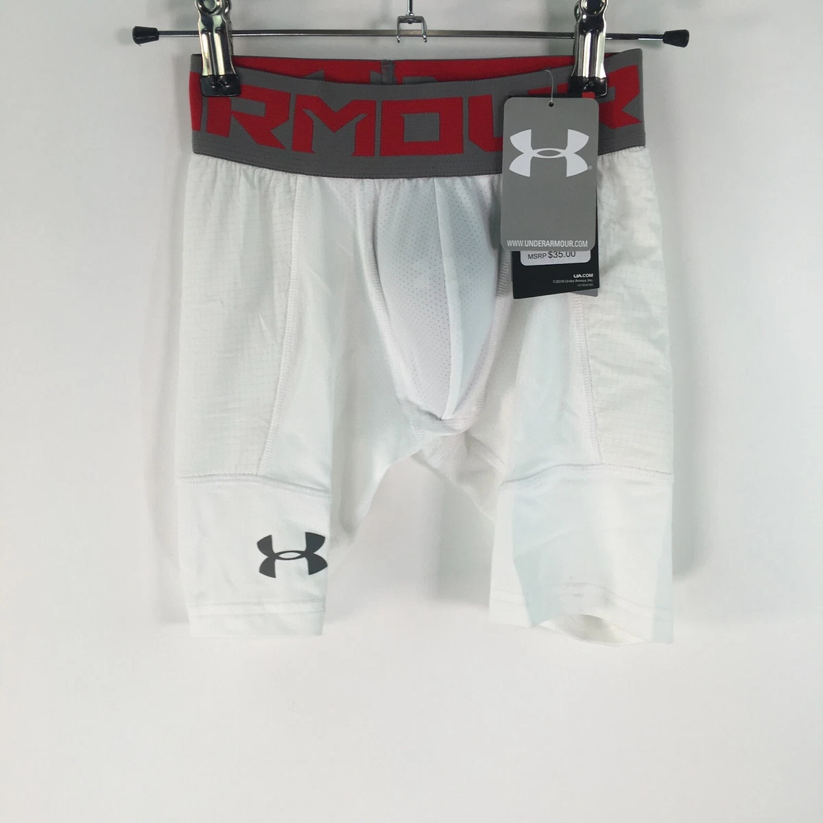 Under Armour Kids Regular Sports Fitted Cup Boxer Brief White Underwear  Size S