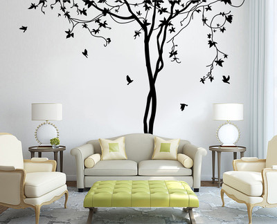 Baum Herbst Vogel Wald Wohnzimmer Wandaufkleber Vinly Abziehbild Dekor UK RU248