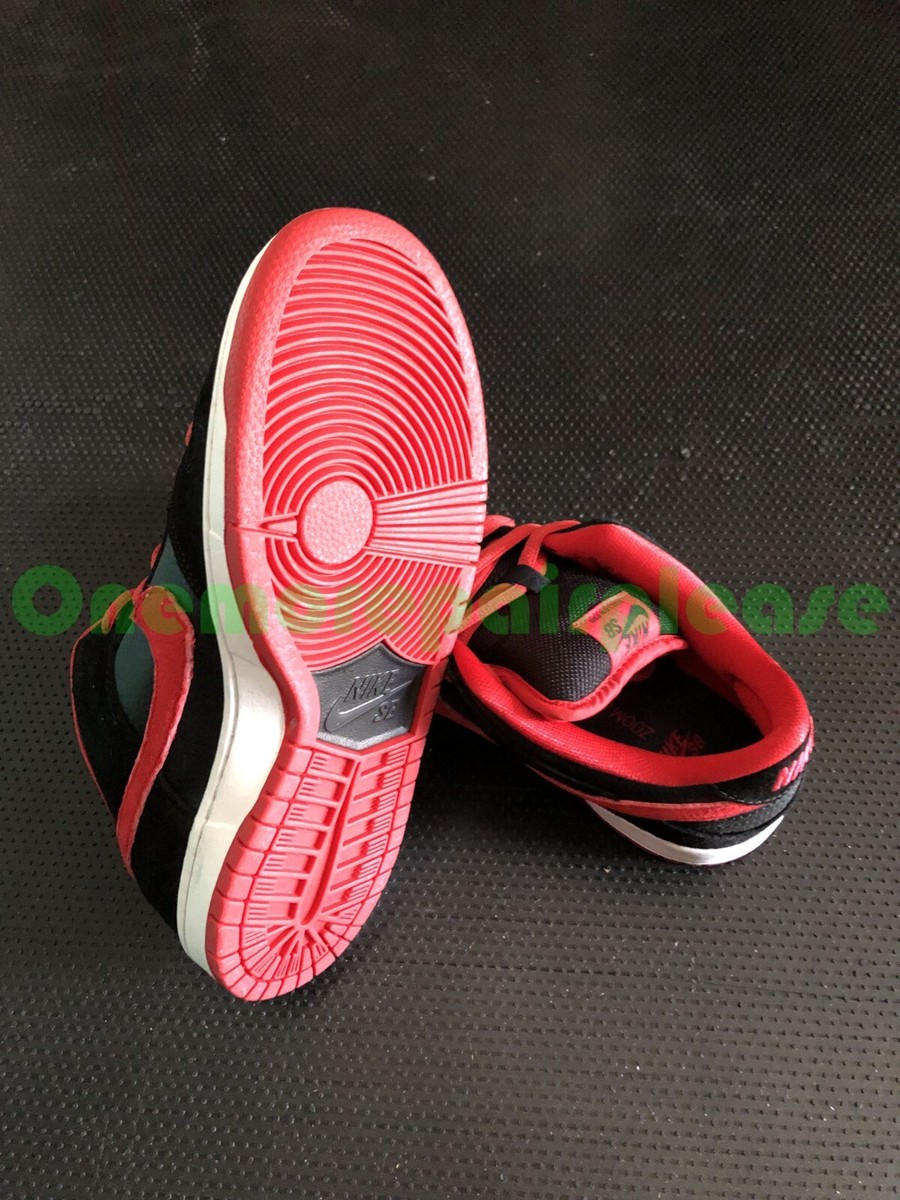 Nike Dunk Low Pro SB Black University Red-Black 304292-039 BRED J