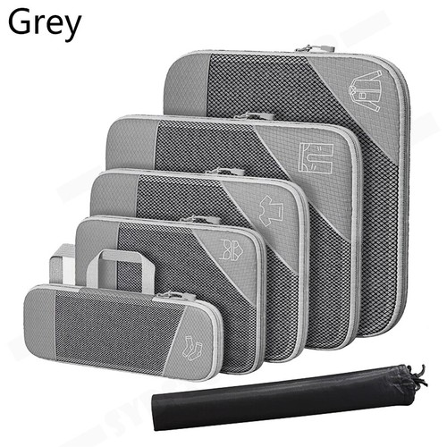 6Pcs Compression Packing Cubes Expandable Storage Travel Luggage Organizer Bags - Picture 14 of 15