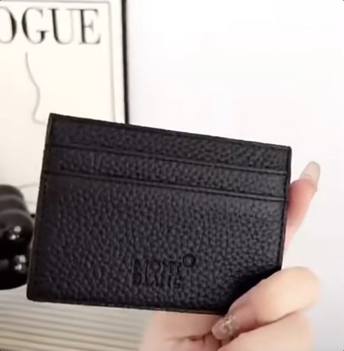 New Black Card Pack Real Leather Card Case Mini Bank Card Holder DE - Bild 4 von 5