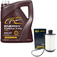 MotoröL Set 5W-40 5 Liter + ÖLfilter SH 4096 L FüR Chevrolet Orlando 2.0 D J309