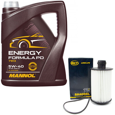 Motoröl Set 5W-40 5 Liter + Ölfilter SH 4096 L für Chevrolet Orlando 2.0 D J309