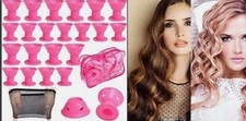 30 Pcs Pink Magic Heatless Silicone Hair Curlers 15pcs Large 15pcs Small Curler