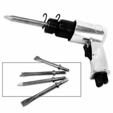Powerful Compact Small Air Impact Chisel Hammer Chiseling Gun Tool 7PC w/ Chisel