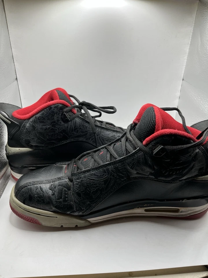 Tênis Nike Air Jordan Dub-Zero Bred preto cimento fogo vermelho branco tamanho 10.5 - Imagem 4 de 4