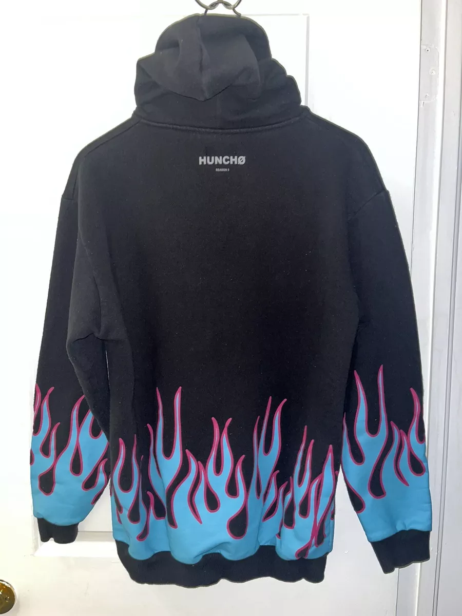 Boohoo Man Quavo Huncho Season 2 Black Hoodie Flames Graphic Size