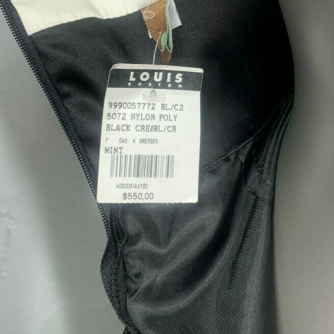 Nuevo con etiquetas Vestido Louis Boston Como Nuevo Negro Encaje Tostado Forrado Top Cinturón Negro Para Mujer Talla 2 Foto 2 de 4