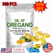 Oil of Oregano 600 Softgels with Black Seed Oil 6000mg New US Warehouse
