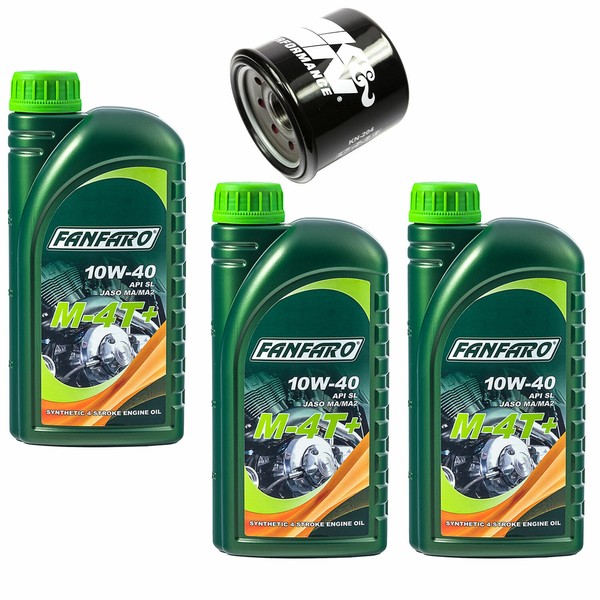Motor ÖL ÖLfilter KN204 Set 10W40 3 Liter FüR Honda CB Kawasaki Triumph Yamaha-image