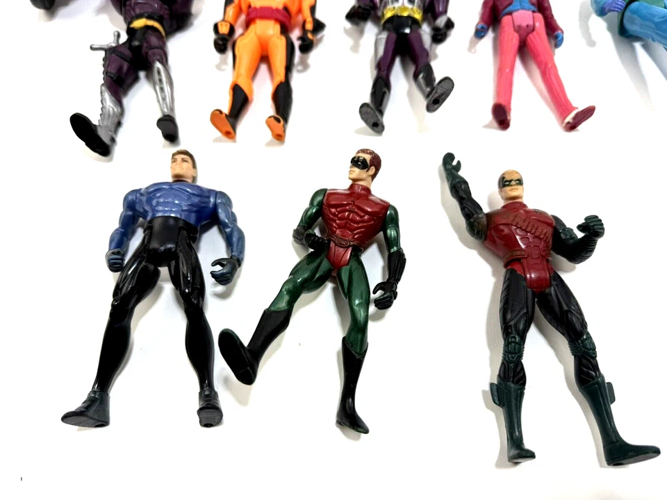 Lote de figuras de acción Batman, Robin, Joker años 90 vintage con motocicleta Joker Foto 3 de 4