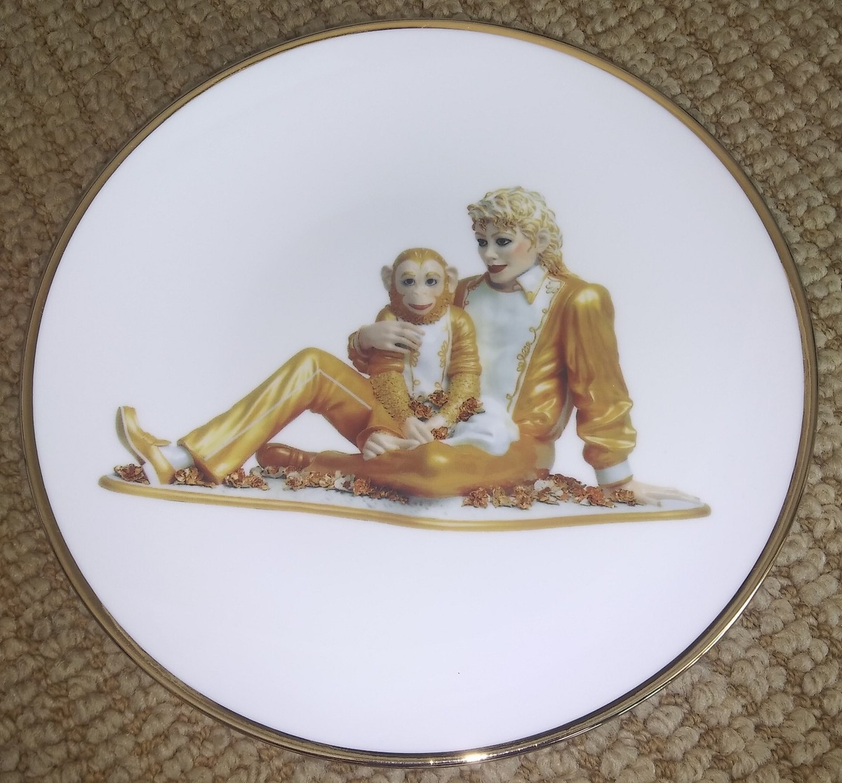 マイケルジャクソン&バブルスフランス製プレートお皿