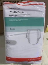 Cardinal 70074A Youth/Elder 60-125lbs L/XL Underwear Wings 4 Packs / 56 Diapers