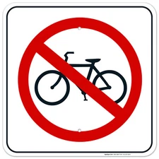 No Bikes Sign, No Bike Symbol Sign,