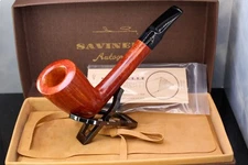 UNSMOKED SAVINELLI Autograph Grade 8 Pipe Oval DIAMOND STACK BILLIARD 360 vertic