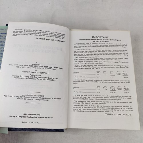 Walker's Building Estimator's Reference Book 20th Edition Hardback 1980 - Bild 8 von 12