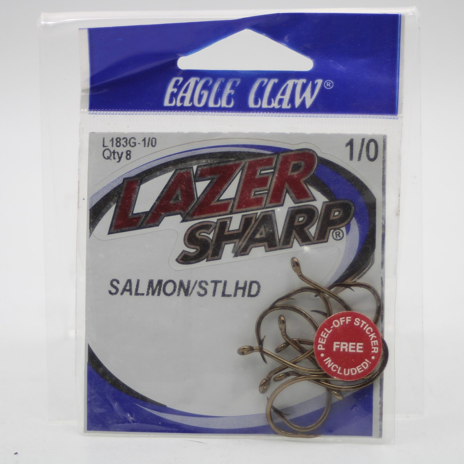 Eagle Claw Lazer Sharp L183G 10 Pk Sz 1/0 Bronze Salmon Steelhead Fishing Hooks