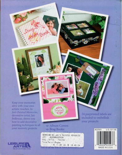 Jan's Painted Memories Decorative Painting & Scrapbooking Patterns Craft Book - Picture 11 of 12
