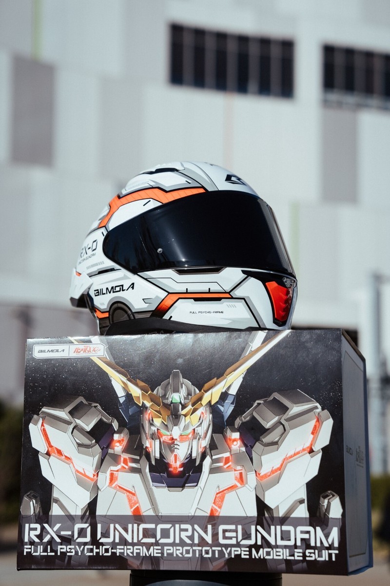 Motorcycle helmet Bilmola X Gundam Unicorn RX-0 White-Red Limited