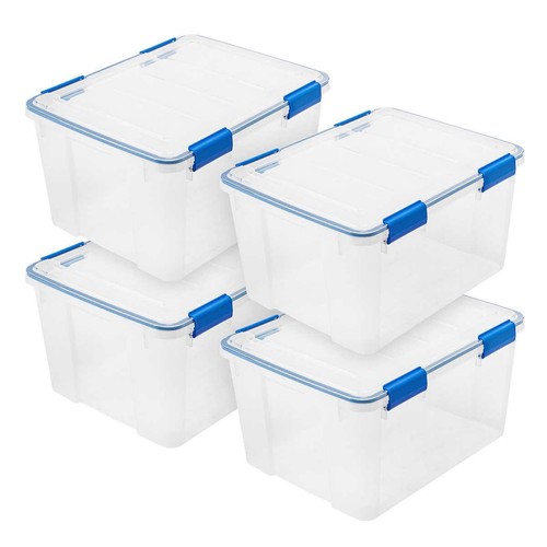 IRIS 4Pack 44 qt WEATHERPRO Airtight Plastic Storage Tote Bin with Lid and Seal - Picture 15 of 20