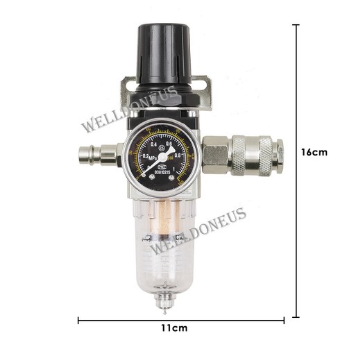 Druckluft Wasserabscheider 1/4" 10 bar Druckminderer Wartungseinheit Filter DHL - Bild 5 von 12
