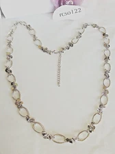 Lia Sophia Silver "IBIZA / CHRISTINA" Necklace, 34-37", Chic Glamour!  NWOT