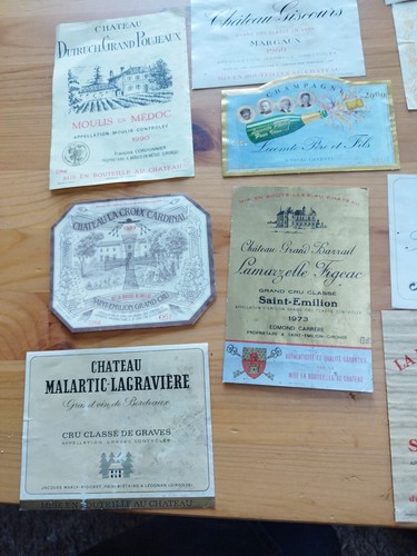 LOT 15 ETIQUETTES GRAND CRU CLASSE BORDEAUXvBIURGOGNE vintage - Imagen 2 de 5
