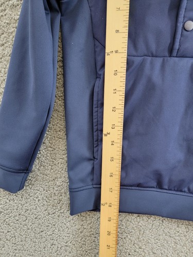 Peter Millar Pursuit Half Snap Hoodie Boys' XS (5-6) Navy Side Welt Pockets L/S - Picture 13 of 17